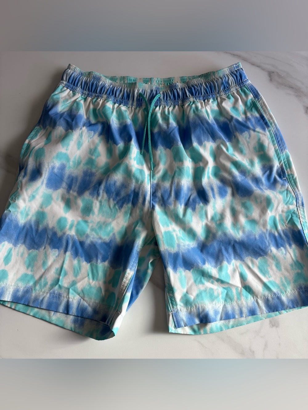 Crewcuts Aqua and Blue Tie-Dye Swim Trunks Sz 16 y.o.